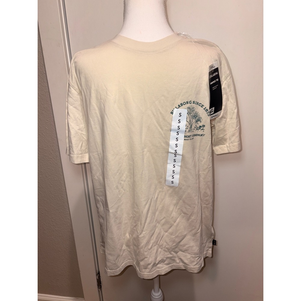 Billabong Mens Wave Washed Graphic Tee Cream Sand Small NWT
